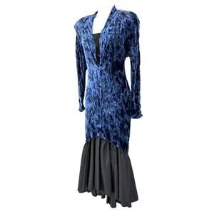 Vintage 1930's Velvet Burnout Mermaid Dress Gatsby Gilded Age Old Money Luxury